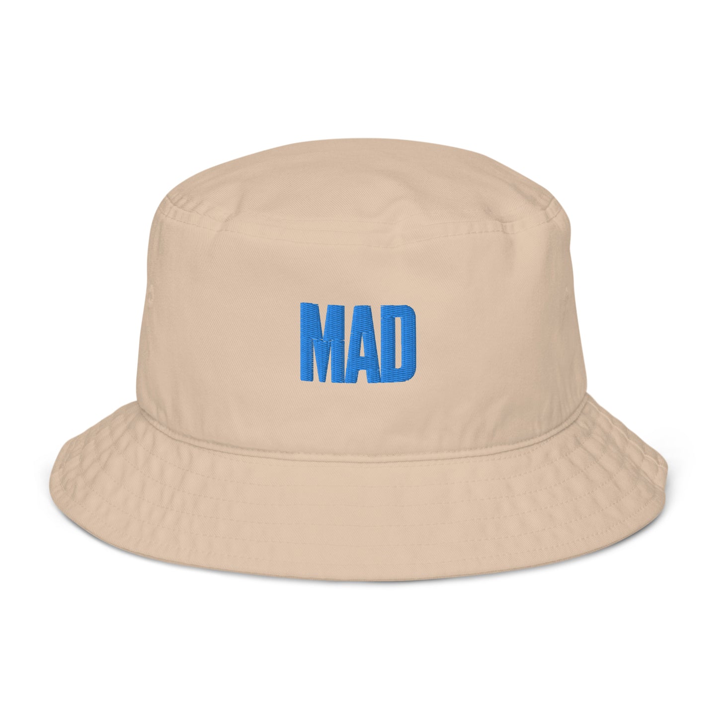 Mad plain logo 1 Organic bucket hat