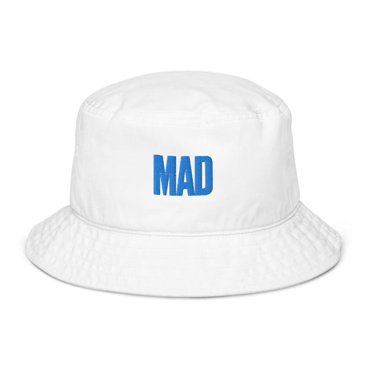 Mad plain logo 1 Organic bucket hat