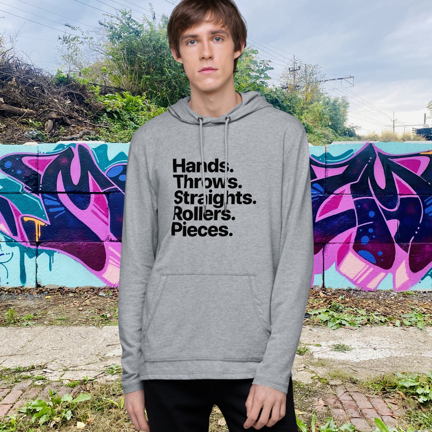 Graffiti Categories Hoodie – Gray